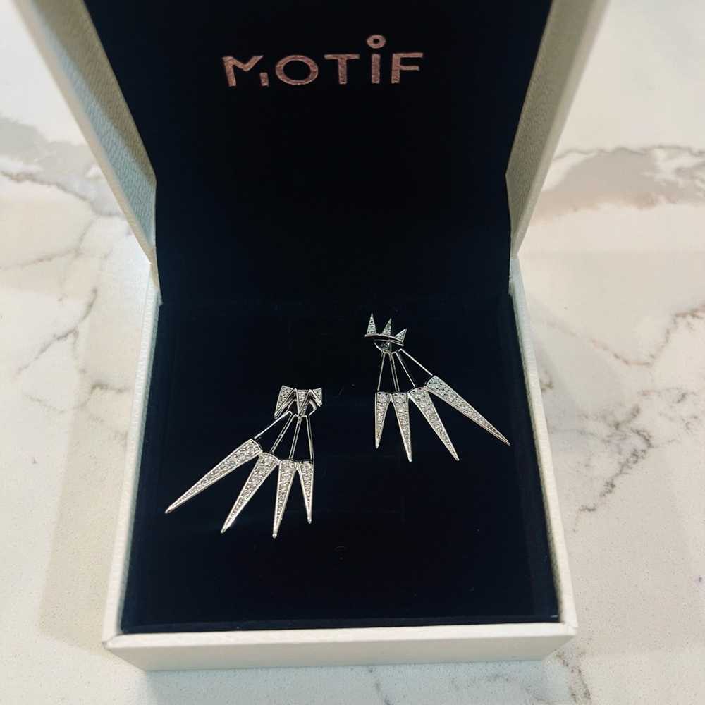 Motif Starburst Sparkle silver earrings